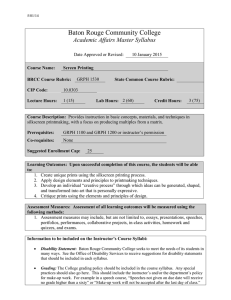 Baton Rouge Community College Academic Affairs Master Syllabus