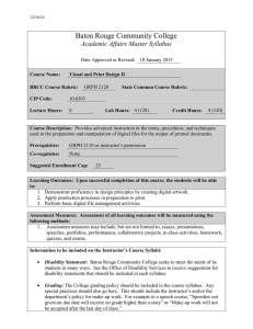Baton Rouge Community College Academic Affairs Master Syllabus