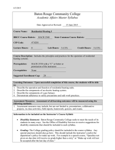 Baton Rouge Community College Academic Affairs Master Syllabus