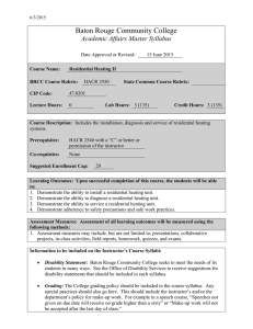 Baton Rouge Community College Academic Affairs Master Syllabus