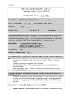 Baton Rouge Community College Academic Affairs Master Syllabus
