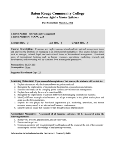 Baton Rouge Community College Academic Affairs Master Syllabus