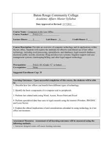 Baton Rouge Community College Academic Affairs Master Syllabus