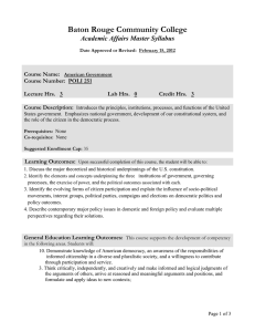 Baton Rouge Community College Academic Affairs Master Syllabus