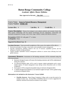Baton Rouge Community College Academic Affairs Master Syllabus