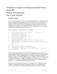 Introduction to Computers and Engineering Problem Solving Spring 2005