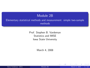 Module 2B Elementary statistical methods and measurement: simple two-sample methods
