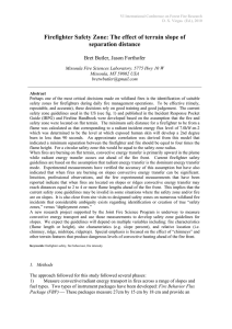 Firefighter Safety Zone: The effect of terrain slope of separation distance
