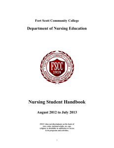 Nursing Student Handbook  Department of Nursing Education August 2012 to July 2013
