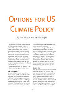 options for us climate Policy By Pete Nelson and Kristin Hayes