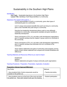 Sustainability in the Southern High Plains