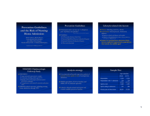 Prevention Guidelines and the Risk of Nursing Lifestyle -