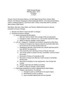 CSBS Senate Minutes Monday, April 1, 2013 315 Sabin