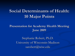 Social Determinants of Health: 10 Major Points Presentation for Academy Health Meeting