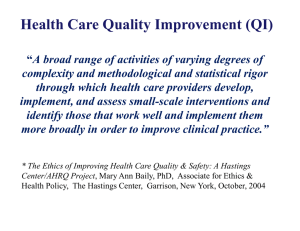 Health Care Quality Improvement (QI) Q y p