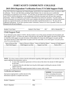 FORT SCOTT COMMUNITY COLLEGE 2015-2016 Dependent Verification Form (V3-Child Support Paid)