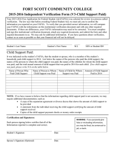 FORT SCOTT COMMUNITY COLLEGE 2015-2016 Independent Verification Form (V3-Child Support Paid)