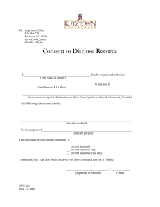 Consent to Disclose Records
