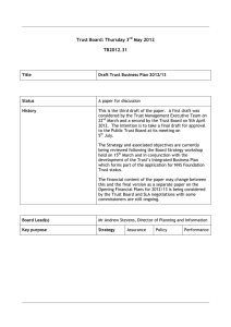 Trust Board: Thursday 3 May 2012 TB2012.31