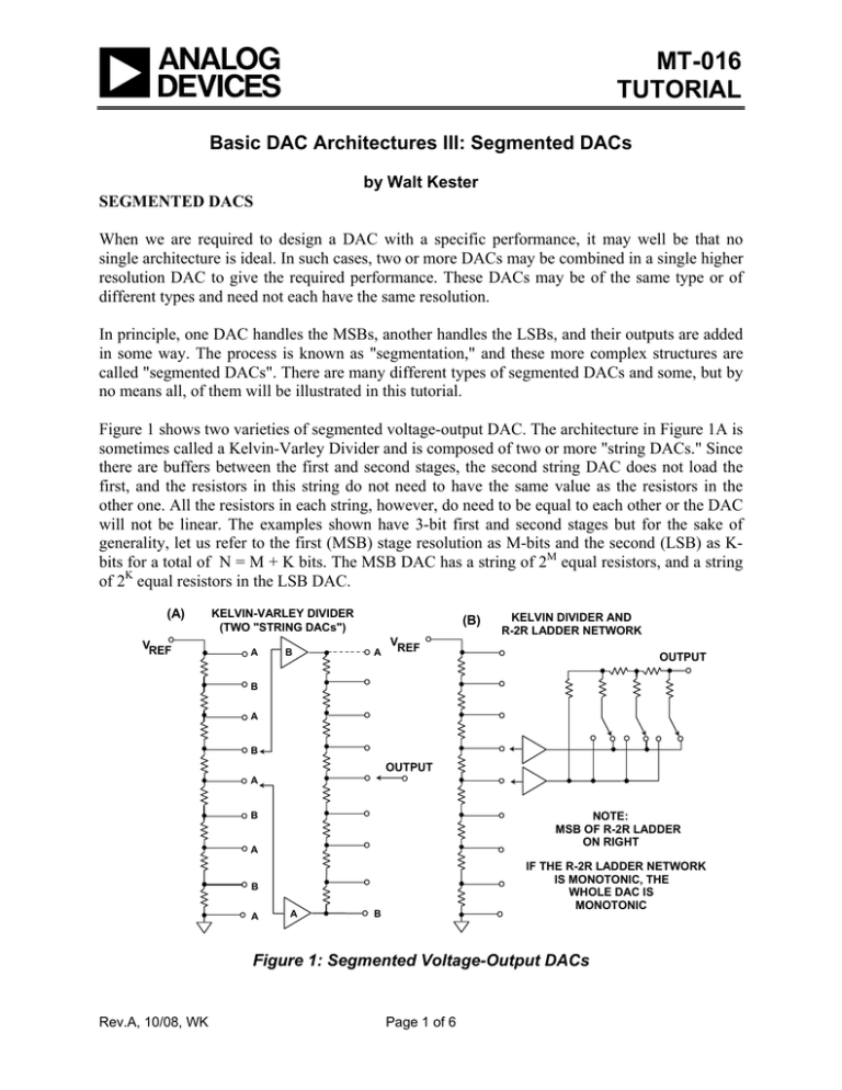 MT016 TUTORIAL Basic DAC Architectures III Segmented DACs