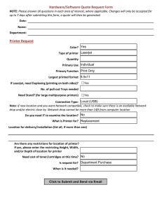 Hardware/Software Quote Request Form Printer Request
