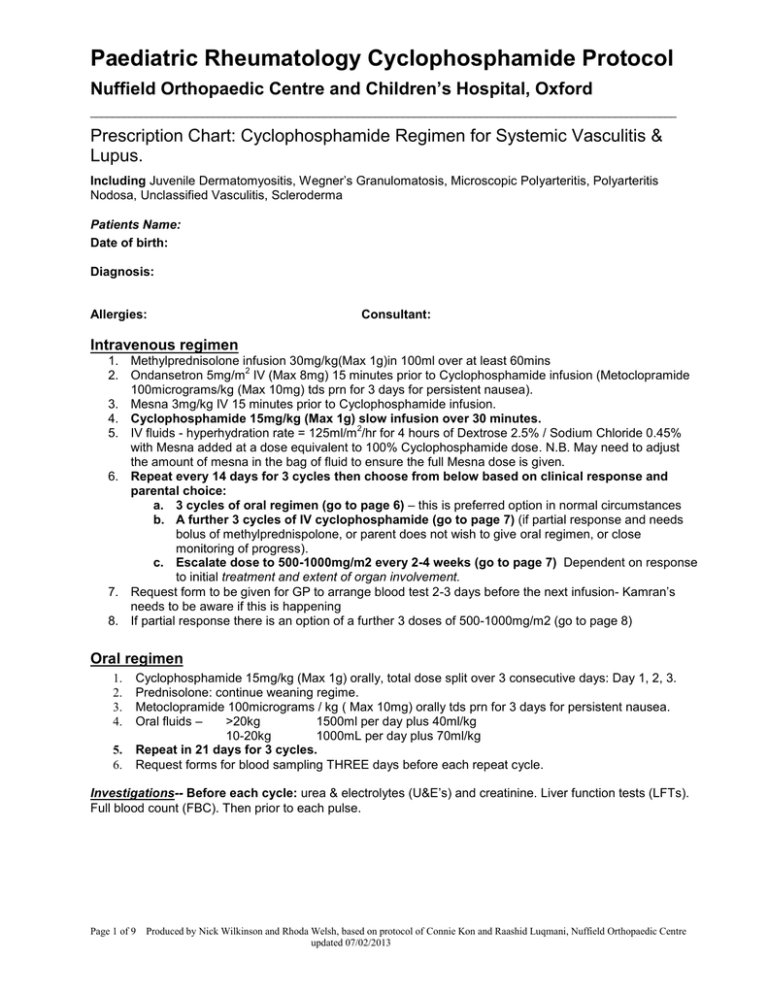 paediatric-rheumatology-cyclophosphamide-protocol-nuffield-orthopaedic