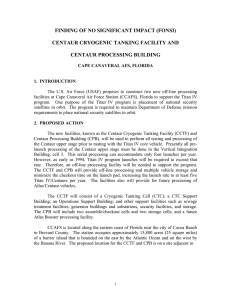 FINDING OF NO SIGNIFICANT IMPACT (FONSI)  CENTAUR CRYOGENIC TANKING FACILITY AND