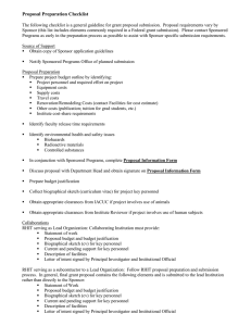Proposal Preparation Checklist
