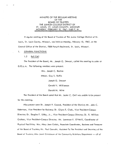 MINUTES OF THE REGULAR MEETING OF THE BOARD OF TRUSTEES