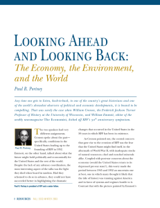 Looking Ahead and Looking Back : The Economy, the Environment,