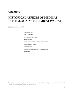 Chapter 3 HISTORICAL ASPECTS OF MEDICAL DEFENSE AGAINST CHEMICAL WARFARE