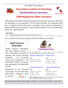 UMR Request for Other Insurance The RHIT Heartbeat Rose-Hulman Institute of Technology