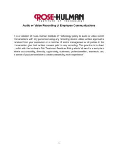Audio or Video Recording of Employee Communications