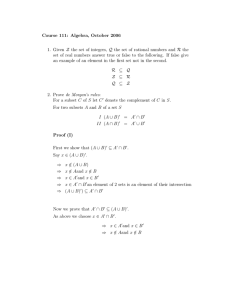 Course 111: Algebra, October 2006
