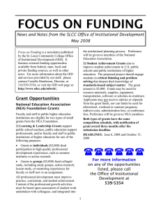 FOCUS ON FUNDING May 2008