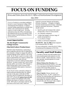 FOCUS ON FUNDING May 2004