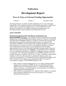 Development Report Publications News &amp; Notes on External Funding Opportunities Volume 4
