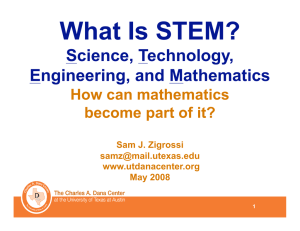 What Is STEM?  Science, Technology, Engineering, and Mathematics