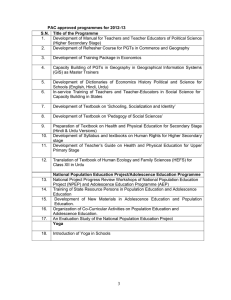PAC approved programmes for 2012-13 S.N.  Title of the Programme