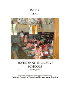 INDEX FOR DEVELOPING INCLUSIVE SCHOOLS