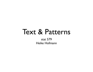 Text &amp; Patterns stat 579  Heike Hofmann