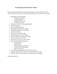 Warning Signs of Potential for Violence