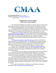 Leading Water Groups Support 2010 CMAA Water Summit