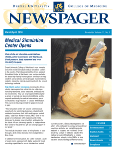 NEWSPAGER Medical Simulation Center Opens D