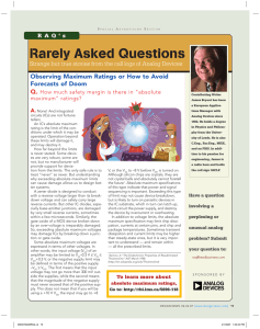 Rarely Asked Questions Observing Maximum Ratings or How to Avoid