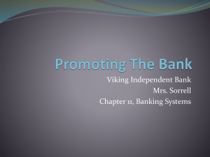 Viking Independent Bank Mrs. Sorrell Chapter 11, Banking Systems