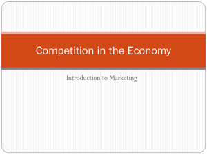 Competition in the Economy Introduction to Marketing