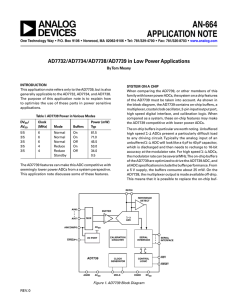 AN-664 APPLICATION NOTE AD7732/AD7734/AD7738/AD7739 in Low Power Applications By Tom Meany