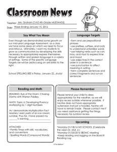 Classroom News Language Targets Say What You Mean Teacher: