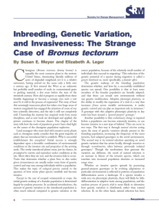 C Bromus tectorum Inbreeding, Genetic Variation, and Invasiveness: The Strange